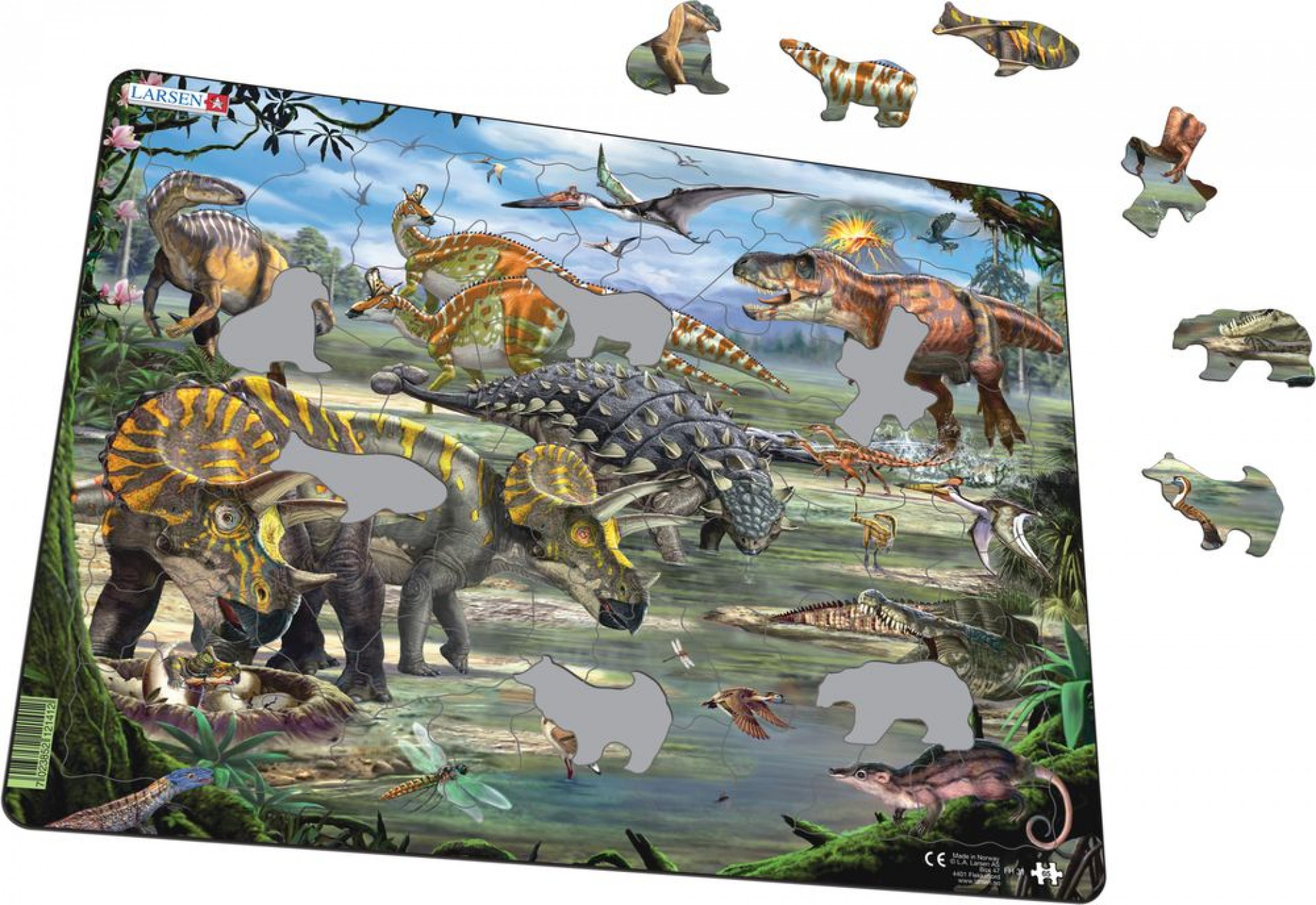 Dinosaurier Puzzle 1000 Teile 68x48 Cm – Kreidezeit-Motiv, Premium-Qualität, Leinenstruktur, Lizenziert